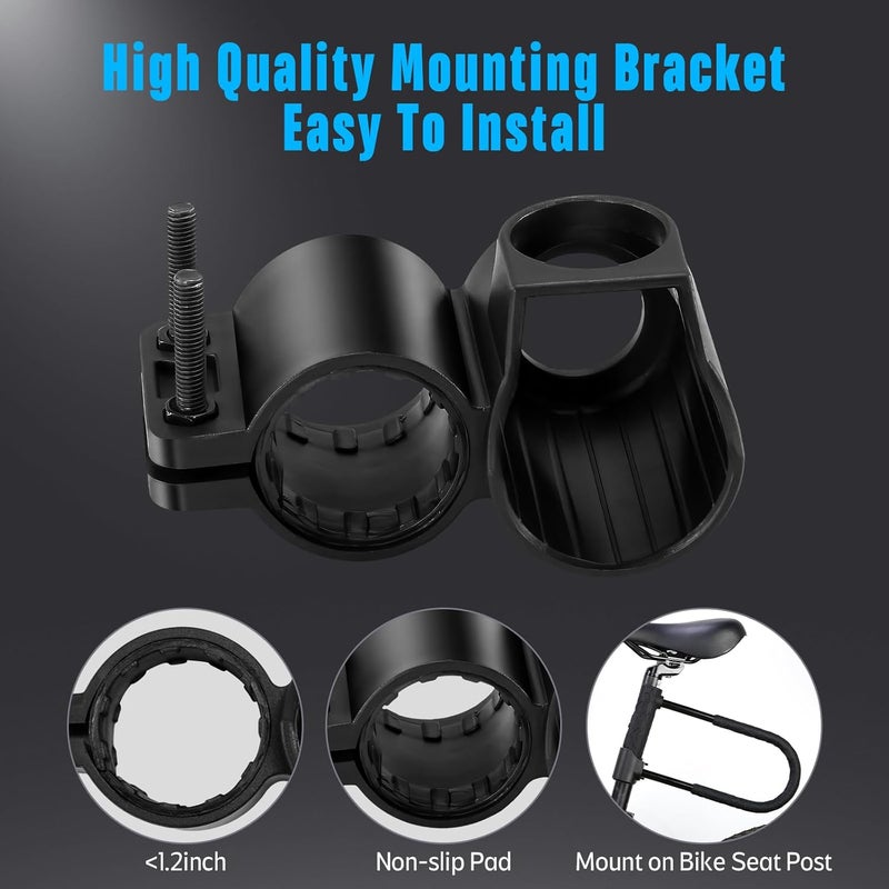 Alshaay Heavy Duty Bike U Lock - Super Strong 12 Ton Shear, 20mm U Shape Lock Anti-Theft Silicone Covered Electric Scooter Lock Keyhole with Sliding Cover 4ft Steel Cable with Mounting Bracket and 3 Keys(L) - Image 5